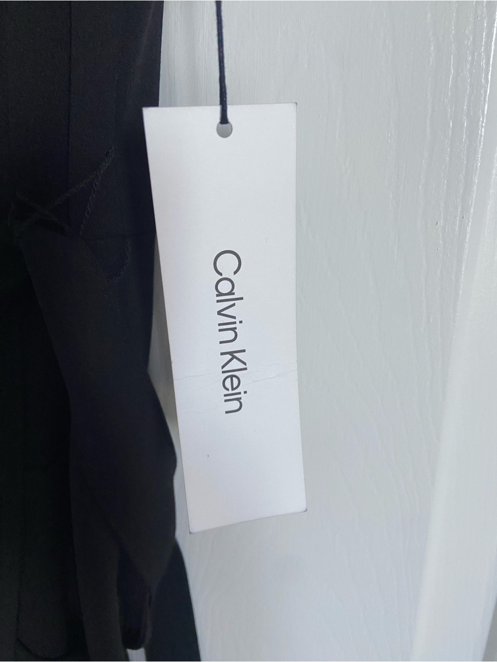 Calvin Klein NWT Black Short-Sleeve Ruffle Wrap Midi Dress Size 4 - Picture 5 of 10